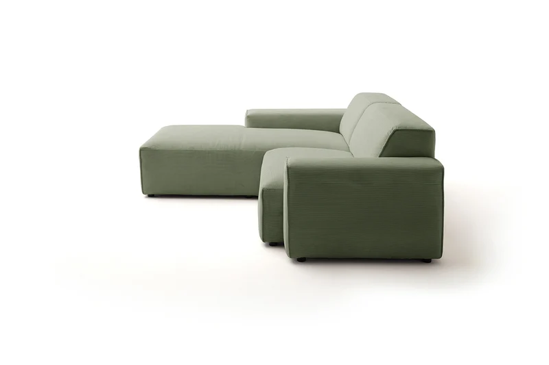 KAWOLA Sofa RANI Ecksofa Feincord olivgrün