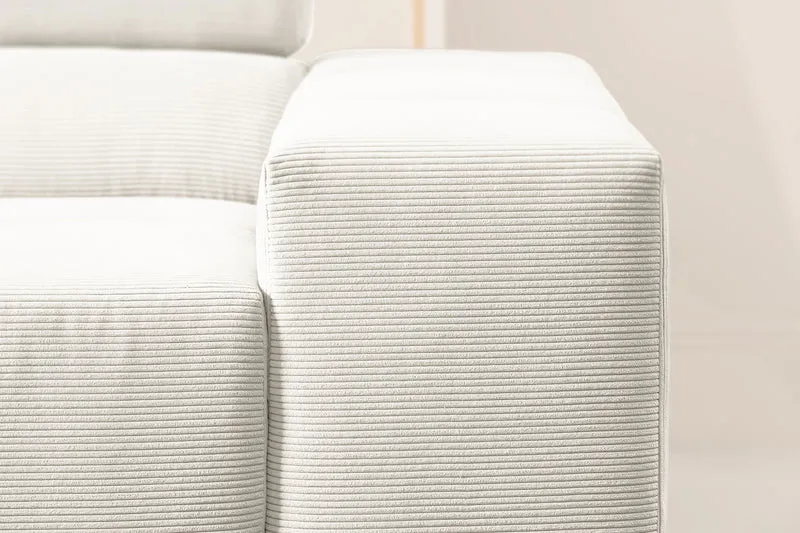 KAWOLA Sofa NEVADA Ecksofa Feincord weiß