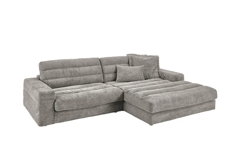 KAWOLA Sofa LANA Ecksofa Cord steingrau