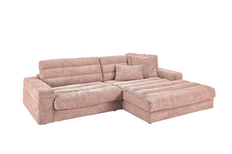 KAWOLA Sofa LANA Ecksofa Cord rosa
