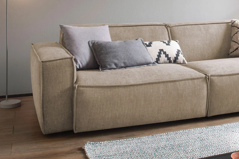 KAWOLA Sofa SAMU Stoff taupe