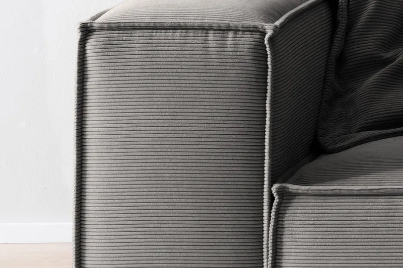 KAWOLA Sofa CARMO 3-Sitzer Feincord anthrazit