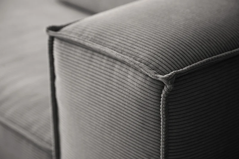 KAWOLA Sofa CARMO 3-Sitzer Feincord anthrazit