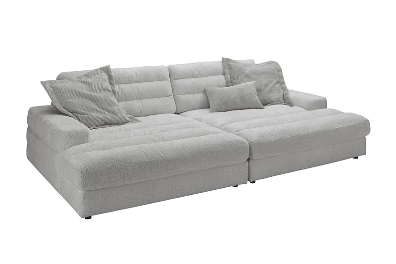 KAWOLA Big Sofa LANA Stoff grau