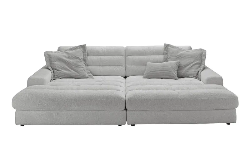 KAWOLA Big Sofa LANA Stoff grau