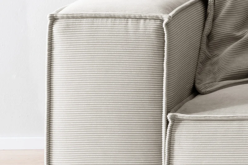 KAWOLA Sofa CARMO 3-Sitzer Feincord silber
