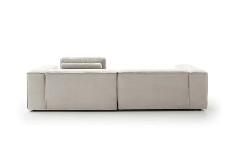 KAWOLA Sofa CARMO 3-Sitzer Feincord silber