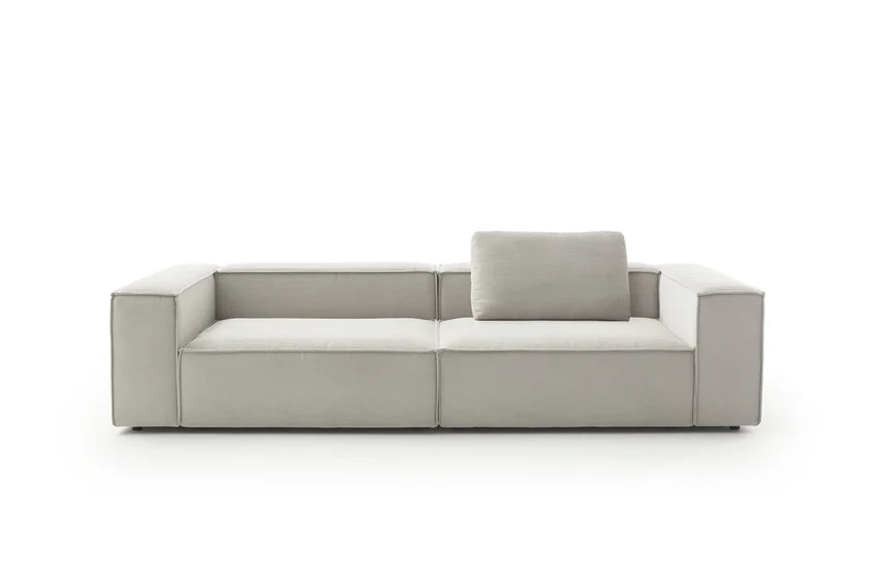 KAWOLA Sofa CARMO 3-Sitzer Feincord silber