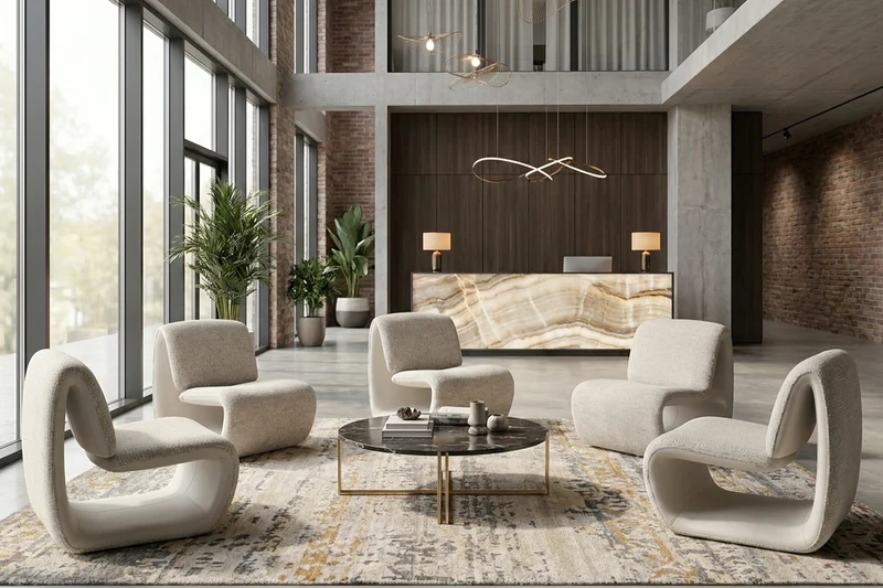 KAWOLA Sessel HAZEL Loungesessel Stoff / Kunstleder grau
