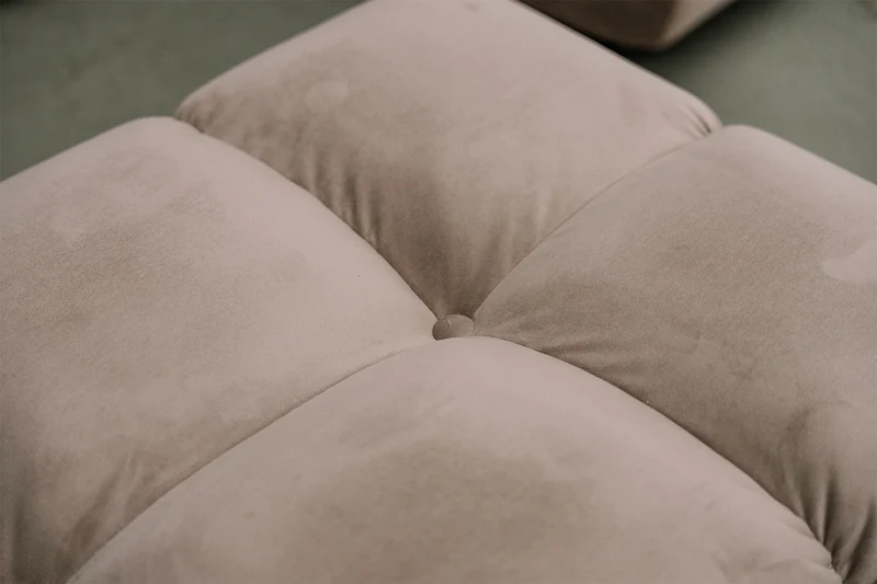KAWOLA Polsterhocker VIVIEN Hockerbank Velvet sand