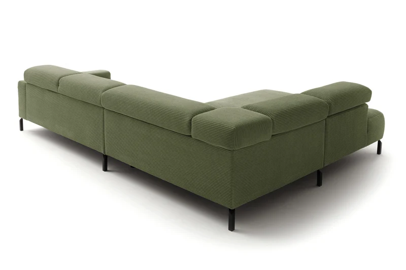 KAWOLA Sofa DELIA Ecksofa Cord olivgrün