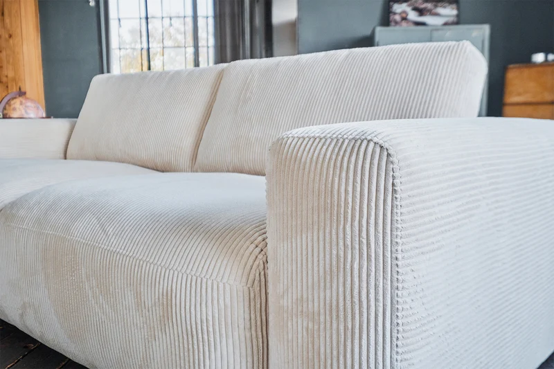 KAWOLA Sofa BODHI 3-Sitzer Cord cremeweiß