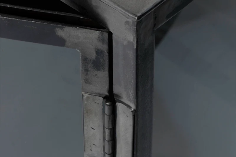 KAWOLA Sideboard BREST Vitrine Metall schwarz 4 Türen
