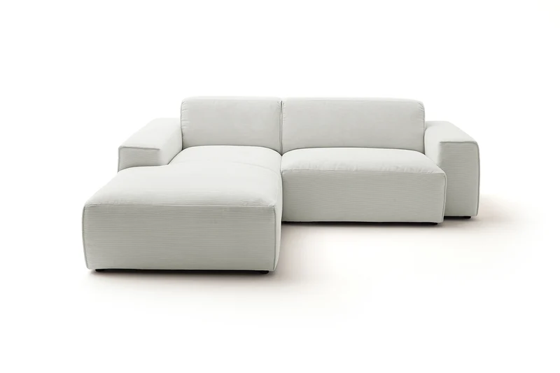 KAWOLA Sofa RANI Ecksofa Feincord silber