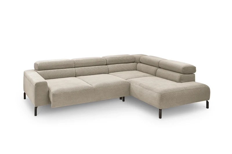KAWOLA Sofa DELIA Ecksofa Feincord beige