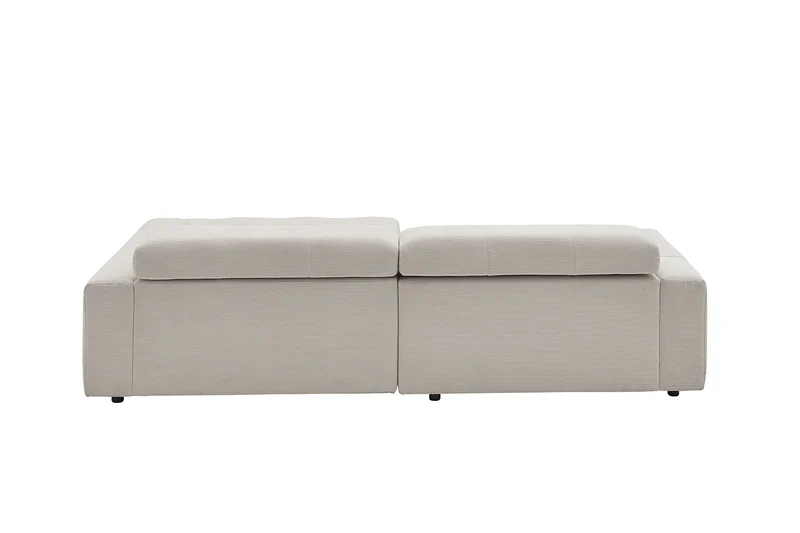 KAWOLA Sofa RENO Ecksofa Feincord silber