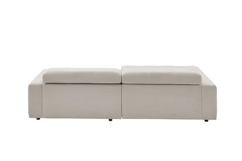 KAWOLA Sofa RENO Ecksofa Feincord silber