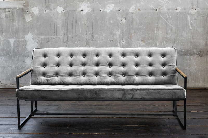 KAWOLA Sofa ARLY Polsterbank Bezug Velvet grau