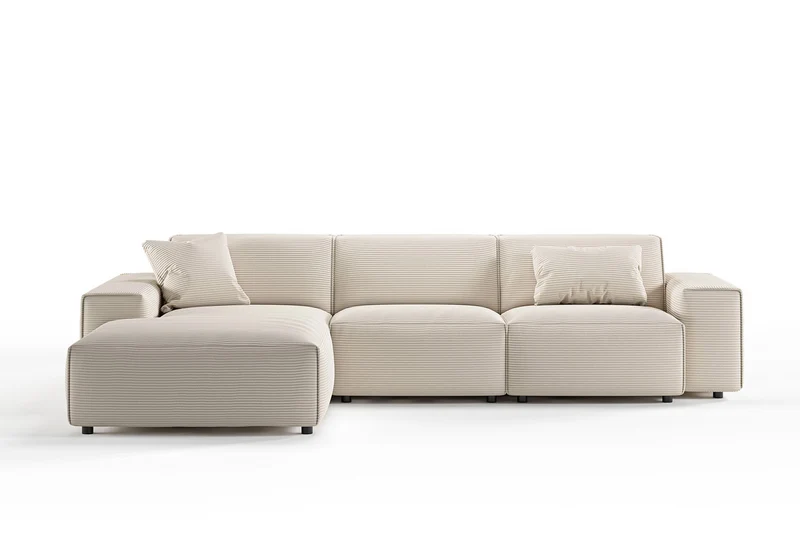 KAWOLA Sofa RANI Ecksofa Cord cremeweiß