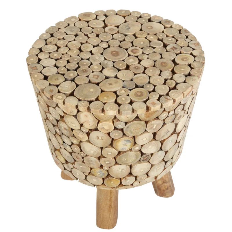 Teak Holz Hocker Merida