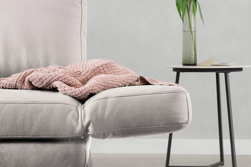 KAWOLA Sofa HURRICANE 2-Sitzer Leder hellgrau