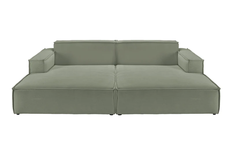 KAWOLA Big Sofa SAMU Feincord olivgrün