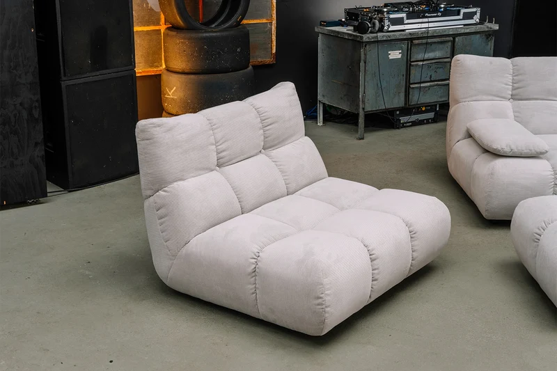 KAWOLA Sessel VIVIEN Drehsessel Feincord silber