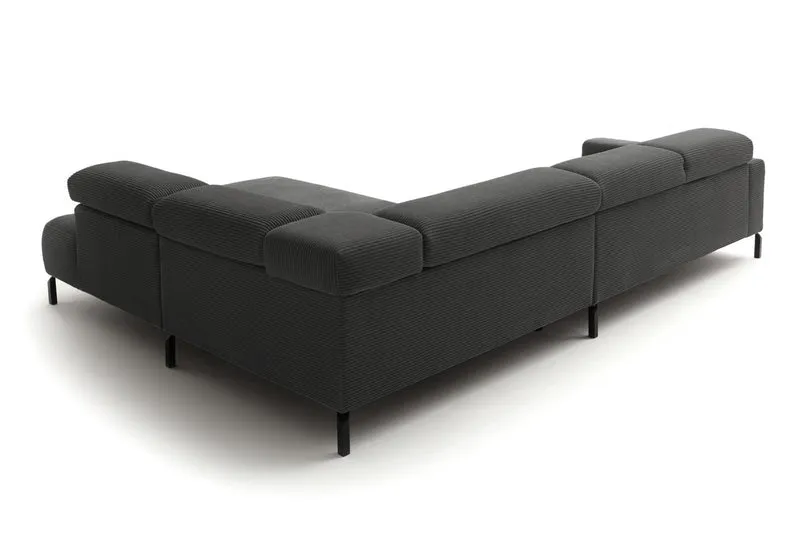 KAWOLA Sofa DELIA Ecksofa Cord grau