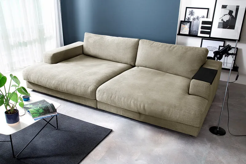 KAWOLA Big Sofa MADELINE Stoff cremeweiß