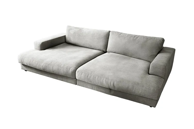 KAWOLA Big Sofa MADELINE Stoff silber