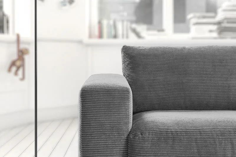 KAWOLA Sofa MADELINE 2-Sitzer Cord grau