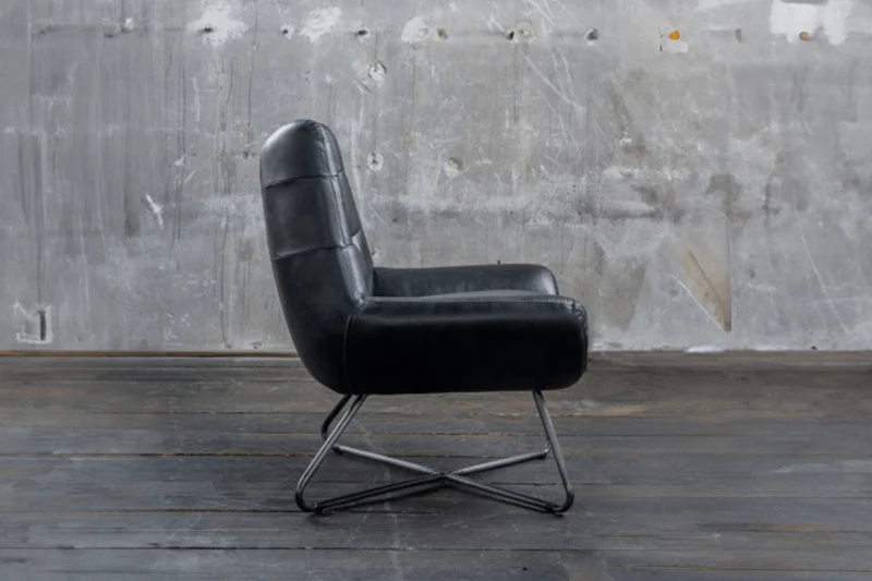 KAWOLA Sessel Snooze Leder schwarz B/H/T: 82x93x76cm