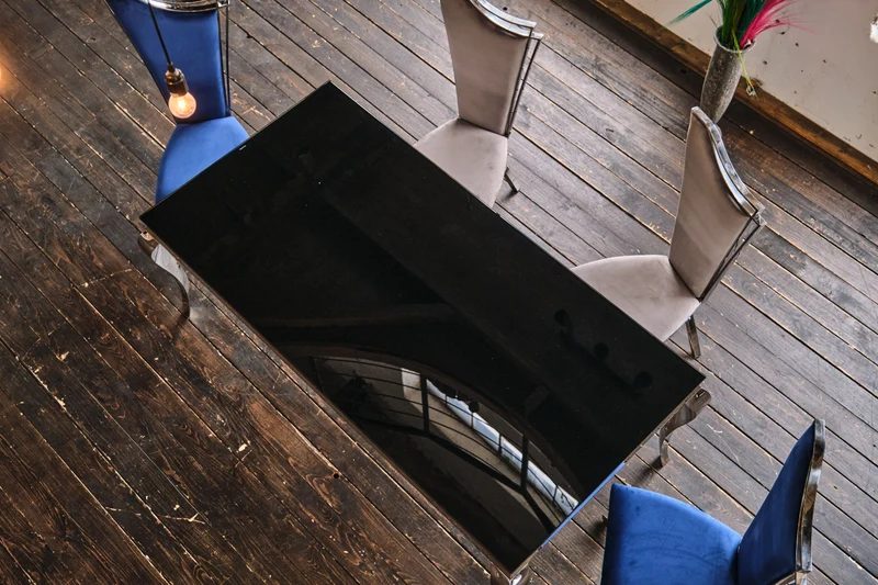 KAWOLA Esstisch AMARA Tisch Barock Glas Gestell Edelstahl 200x100cm