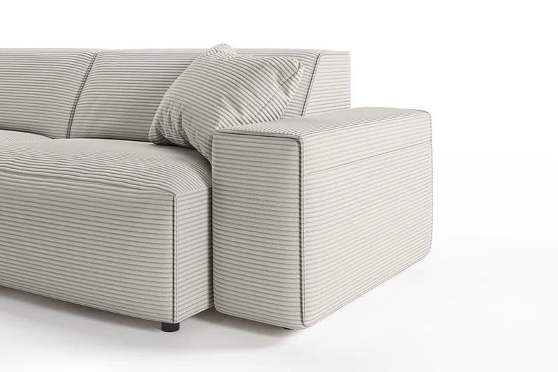KAWOLA Sofa RANI Ecksofa Cord steingrau