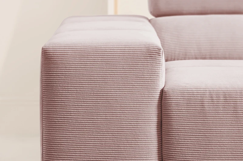 KAWOLA Sofa NEVADA Ecksofa Feincord rosa