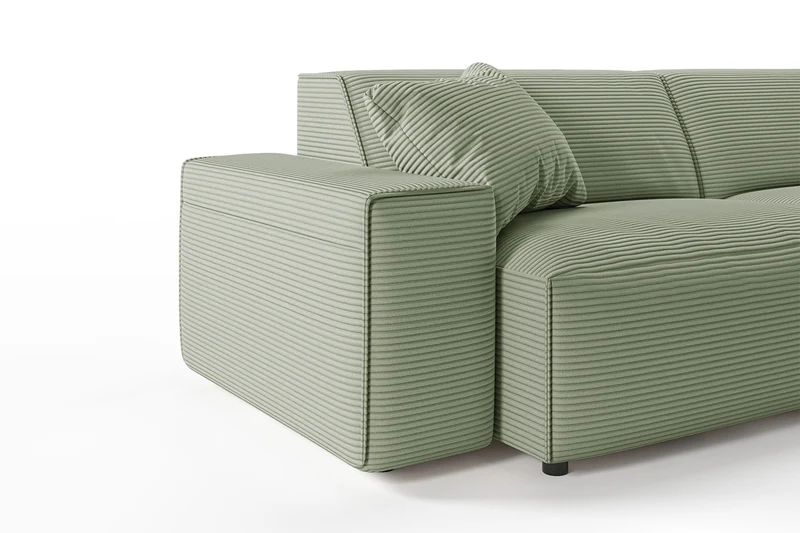KAWOLA Sofa RANI 3-Sitzer Cord olivgrün