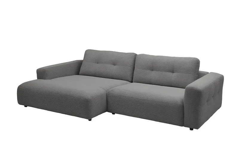 KAWOLA Sofa MIKA Ecksofa Cord grau