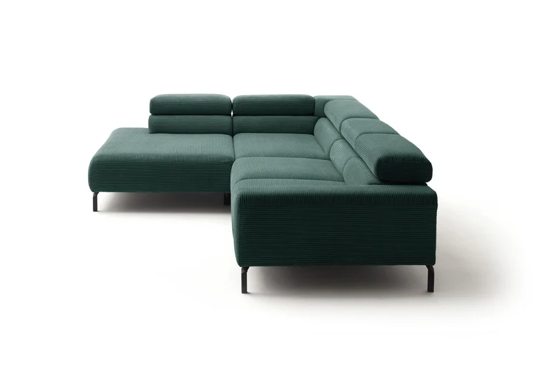 KAWOLA Sofa DELIA Ecksofa Cord smaragd