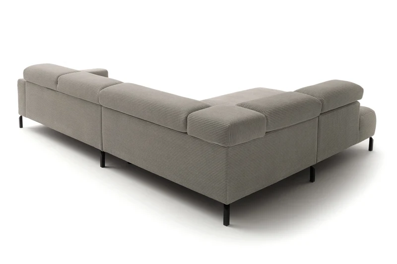 KAWOLA Sofa DELIA Ecksofa Cord steingrau