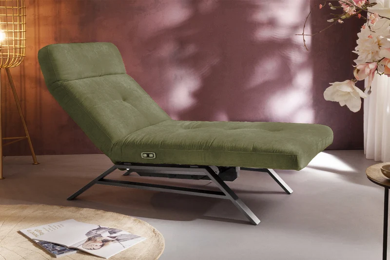 KAWOLA Liege AMERIVA Relaxliege Velvet olivgrün