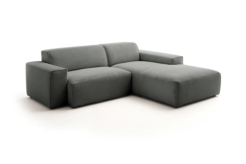 KAWOLA Sofa RANI Ecksofa Feincord anthrazit