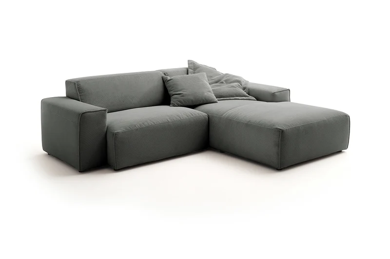 KAWOLA Sofa RANI Ecksofa Feincord anthrazit