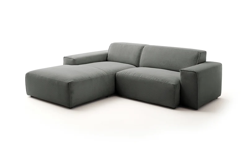 KAWOLA Sofa RANI Ecksofa Feincord anthrazit