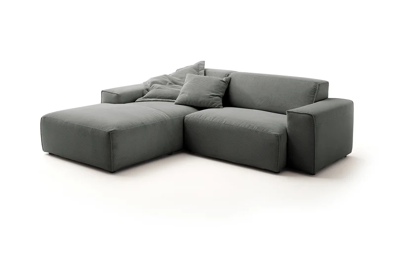 KAWOLA Sofa RANI Ecksofa Feincord anthrazit