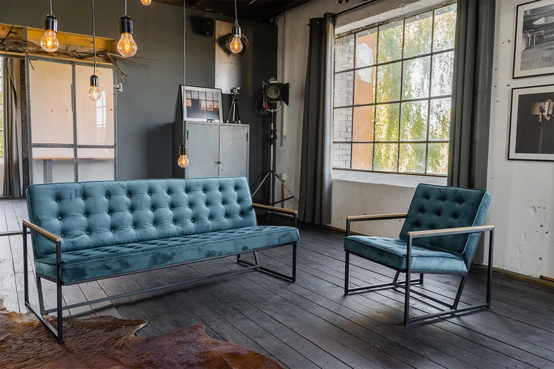 KAWOLA Sessel ARLY Polstersessel Bezug Velvet petrol