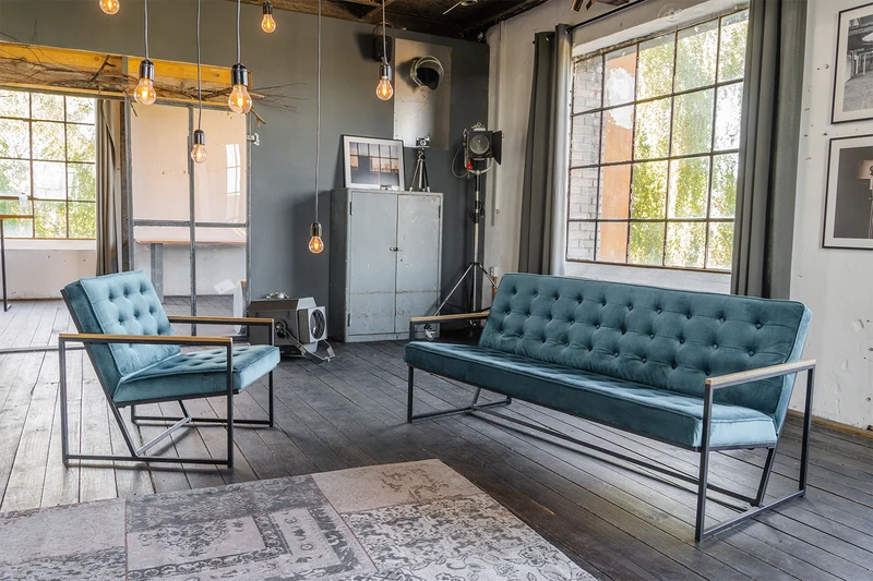 KAWOLA Sessel ARLY Polstersessel Bezug Velvet petrol