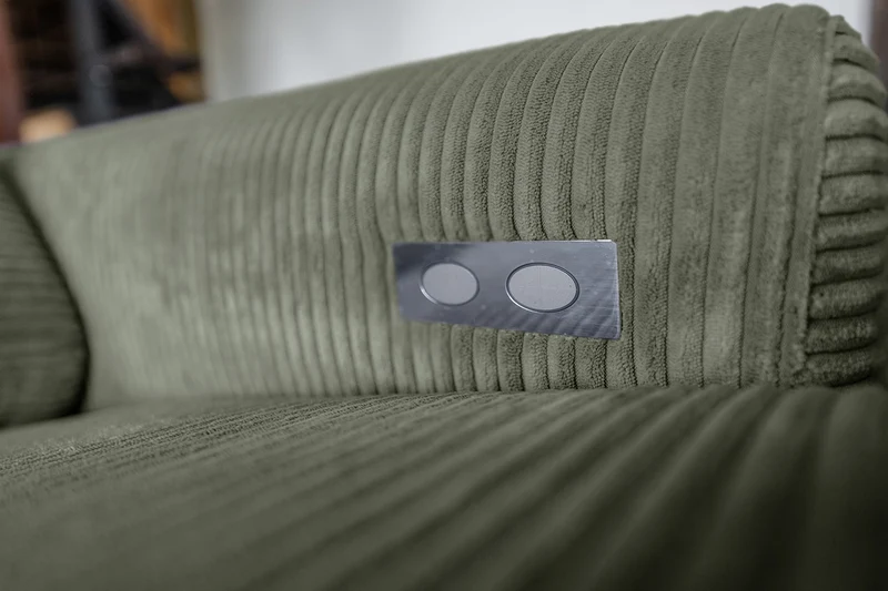 KAWOLA Sofa LAISKA Ecksofa Cord olivgrün