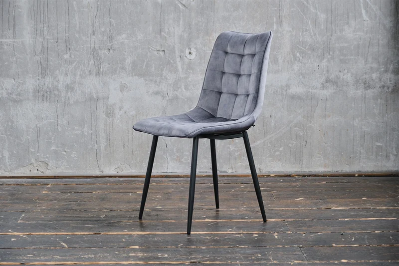 KAWOLA Stuhl CLARA Esszimmerstuhl Velvet grau