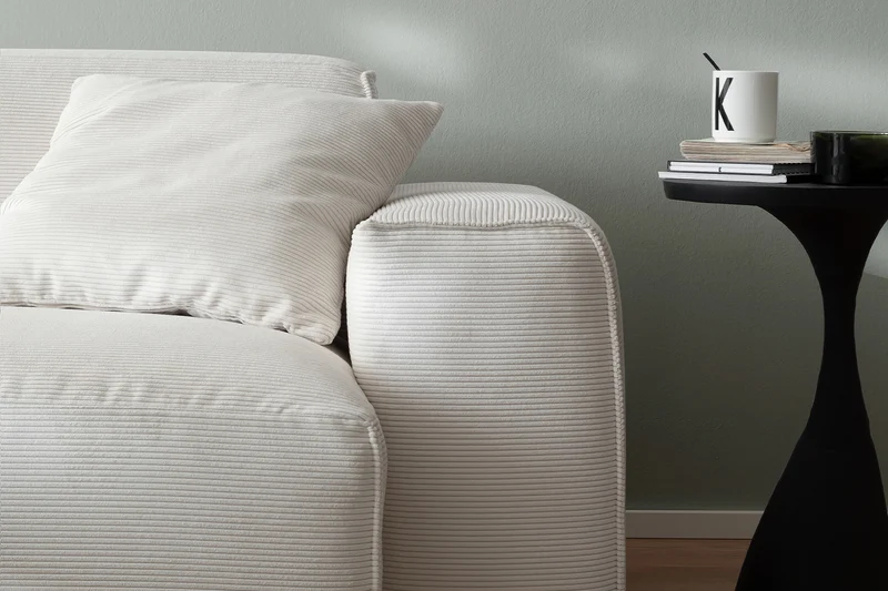 KAWOLA Sofa RANI 3-Sitzer Feincord silber