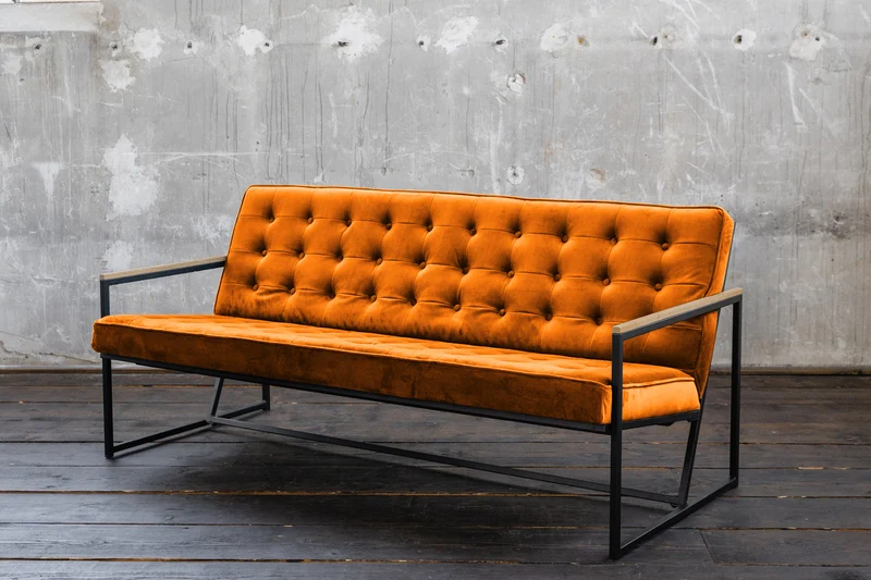 KAWOLA Sofa ARLY Polsterbank Bezug Velvet cognac